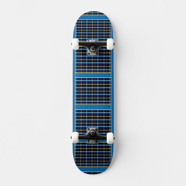 Blu Plaid Skateboard (Front)