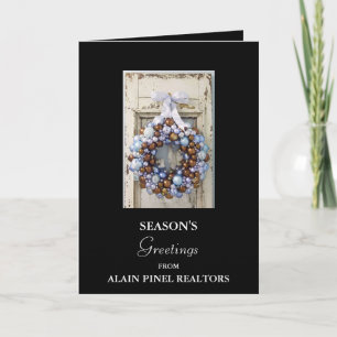 Blub wreath, SEASON'S, Greetings, FROM, ALAIN P... Holiday Card