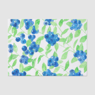 Bluberries watercolor pattern tissue paper