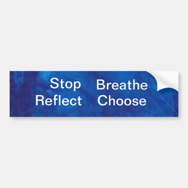blue1010001, Stop, Breathe, Reflect, Choose Bumper Sticker (Front)
