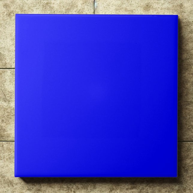 Blue #0000ff Bold Vibrant Modern Interior Ceramic Tile (Creator Uploaded)