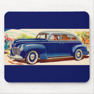 blue 1941 Plymouth Mouse Pad