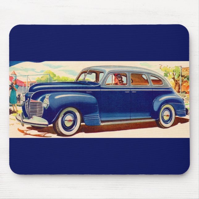 blue 1941 Plymouth Mouse Pad (Front)