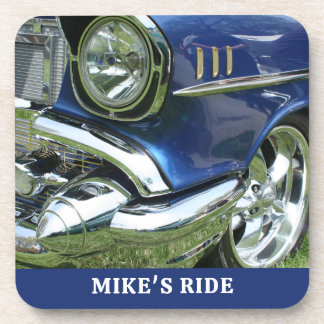 Blue 1957 Chevy, Name or Message, Your Photo Coaster