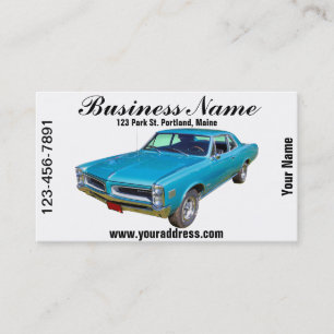 Blue 1966 Pontiac Le Mans Muscle Car Business Card