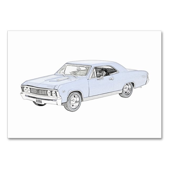 Blue 1967 Chevy Chevelle Table Number (Front)