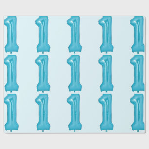 Blue 1 Balloon Wrapping Paper