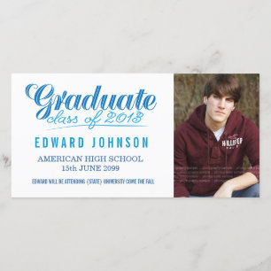 Blue 2013 Graduation Announcement Photo Card