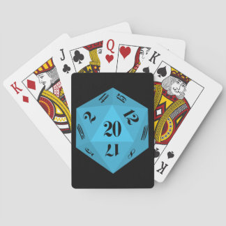 Blue 20-Sided Dice Playing Cards