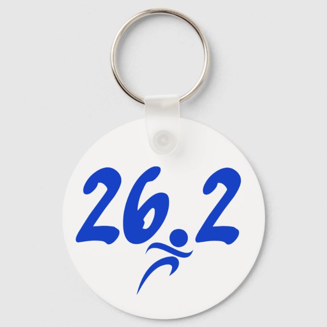Blue 26.2 marathon key ring (Front)