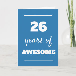 Blue 26th Birthday Card