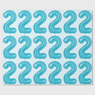 Blue 2 Balloon Wrapping Paper