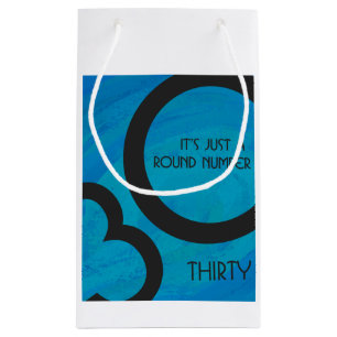 Blue 30 Decade Birthday Small Gift Bag