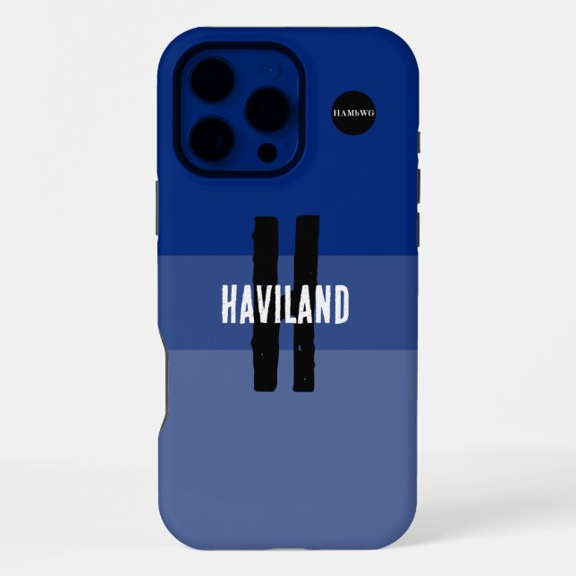 Blue 3 tone Personalised Cell Phone Case HAMbWG (Back)