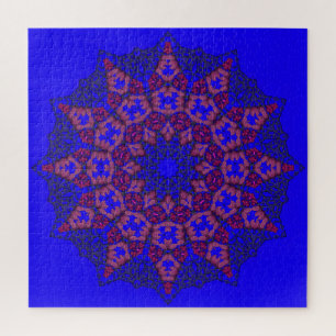 Blue 3D Art Mandala Jigsaw Puzzle