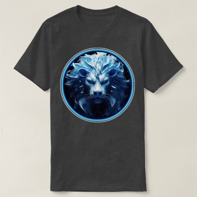 Blue 3D Lions Head T-Shirt (Design Front)