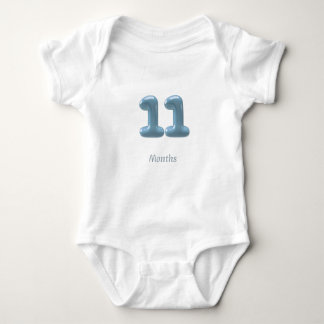 Blue 3D Number 11 - 11 Months Baby Bodysuit