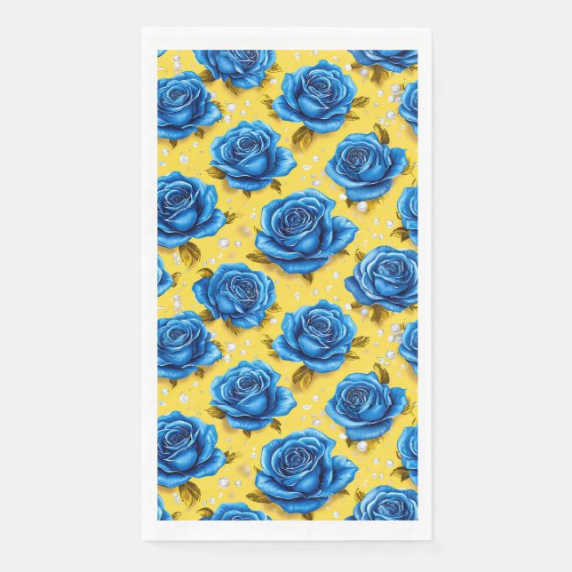 Blue 3d roses napkin (Front)