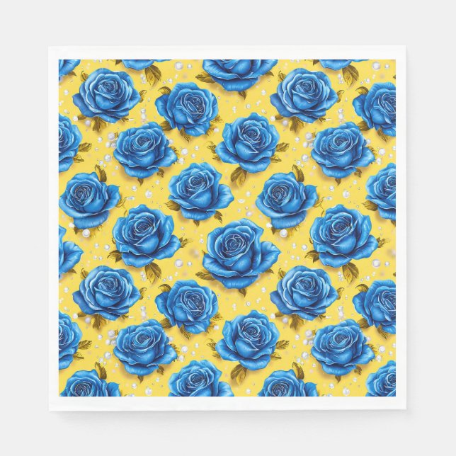 Blue 3d roses napkin (Front)