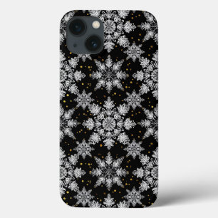 Blue 3d snowflakes iPhone 13 case