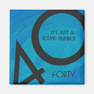 Blue 40 Decade Birthday Magnet
