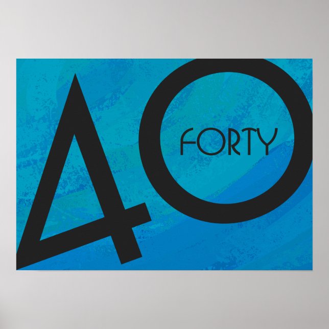 Blue 40 Decade Birthday Poster (Front)