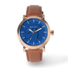 Blue 40 mm dial face custom monogram gold luxury