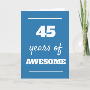 Blue 45th Birthday Card
