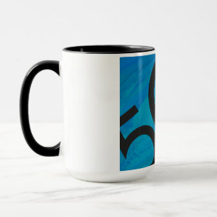 Blue 50 Decade Birthday Mug