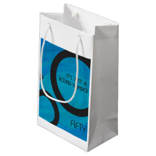 Blue 50 Decade Birthday Small Gift Bag