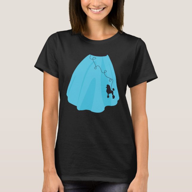 Blue 50s Poodle Skirt T-Shirt (Front)