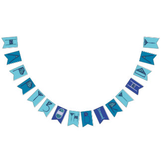 Blue 50th Happy Birthday Bunting Bunting