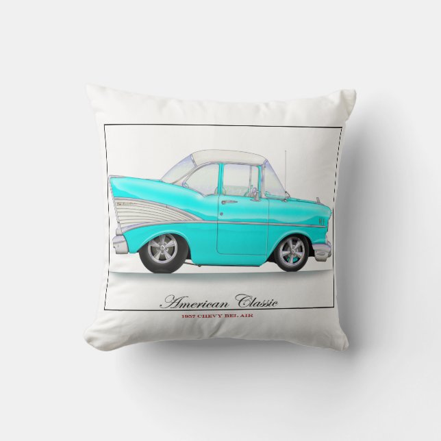 Blue 57 Chevy Pillow (Front)