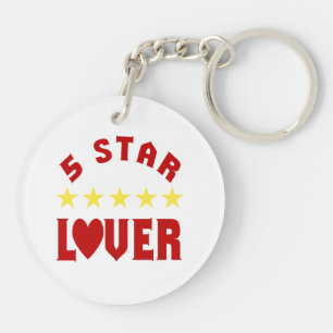 Blue 5 Star Lover Key Ring