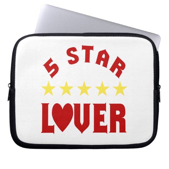 Blue 5 Star Lover Laptop Sleeve (Front)