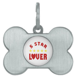 Blue 5 Star Lover Pet Tag