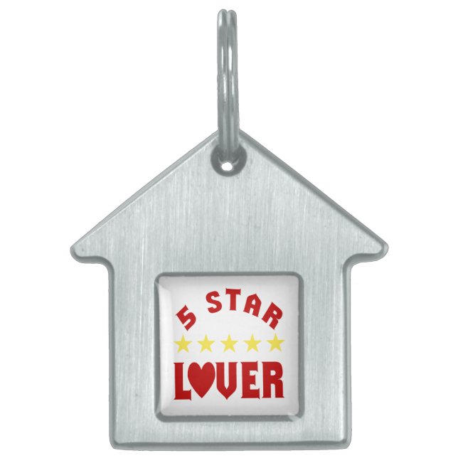 Blue 5 Star Lover Pet Tag (Front)