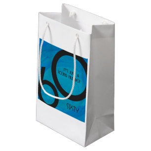 Blue 60 Decade Birthday Small Gift Bag