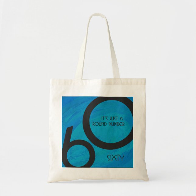 Blue 60 Decade Birthday Tote Bag (Front)
