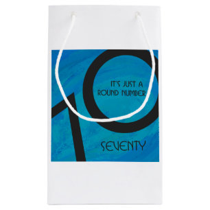 Blue 70 Decade Birthday Small Gift Bag