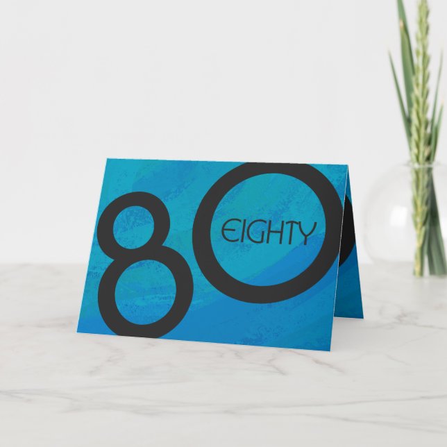 Blue 80 Decade Birthday Card (Front)