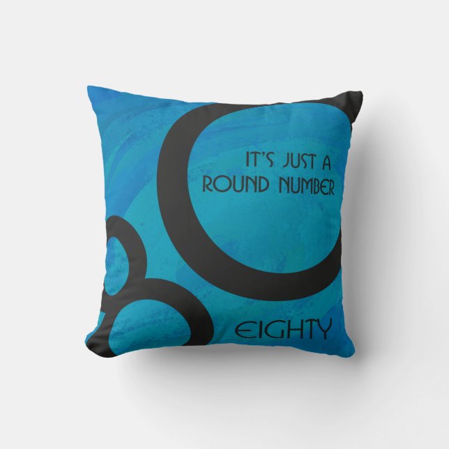 Blue 80 Decade Birthday Cushion (Front)