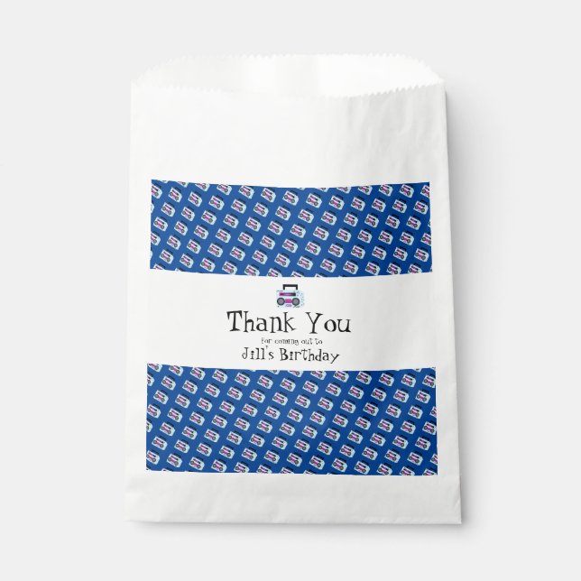 Blue 80s 90s Throw Back Music  Classic   Favour Bag (Front)