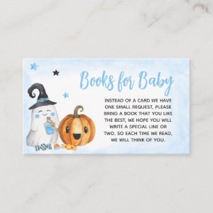 Blue A Little Boo Baby Shower Books for Baby Enclosure Card