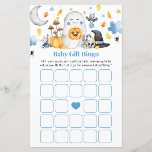 Blue A Little Boo Boy Halloween Cute Bingo Game
