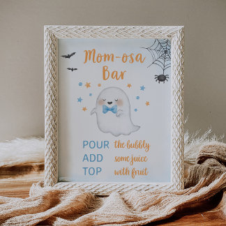Blue A Little Boo Boy Halloween Momosa Bar Sign