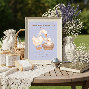 Blue A Silly Goose From Our Shower To Yours Sign Invitation