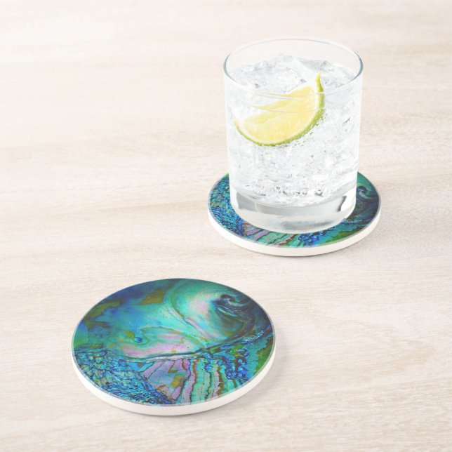 Blue Abalone Shell Coaster (Side)