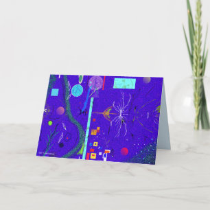Blue Abstract and flower Sympathy Card