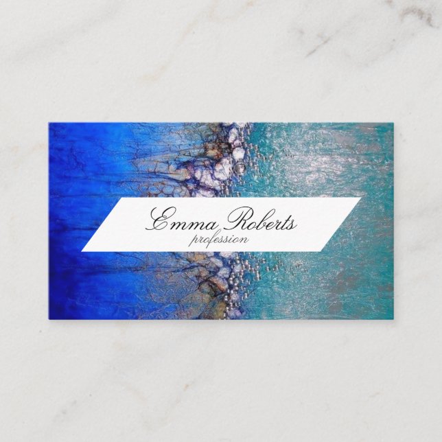 Blue Abstract Art Business Card (Front)